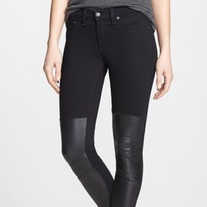 Leather Panel Skinny Jeans (RAG & BONE/JEAN)